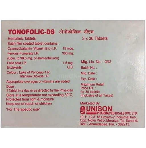 tonofolic ds tablet 30's